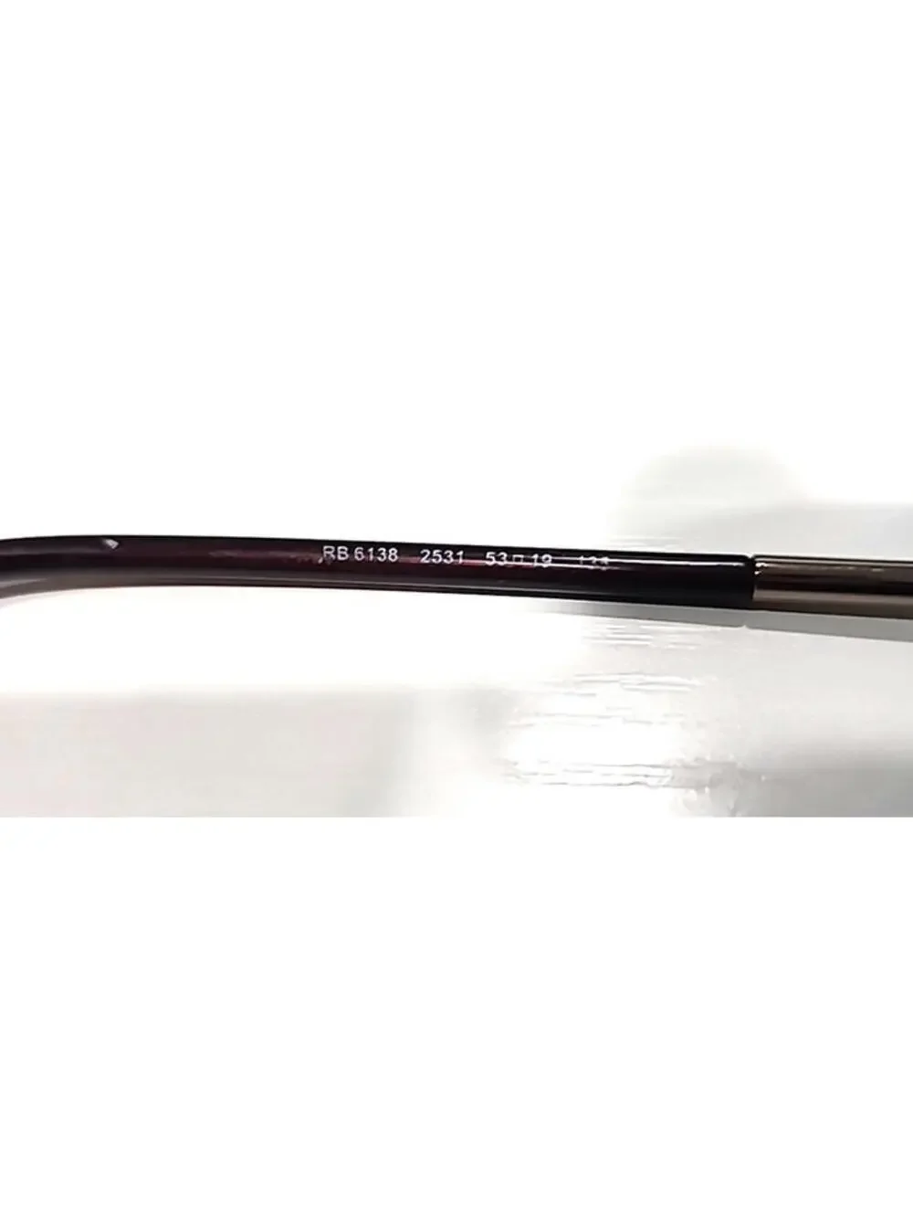 Ray Ban RB6138 2531 No Lenses Brown Square Eyeglasses Frame 53-19 135 Read
